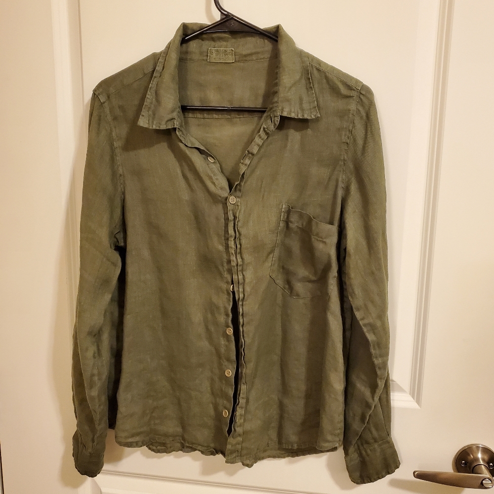 CP Shades Jay Green Linen Shirt Small